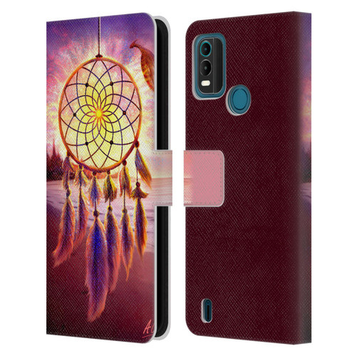 Anthony Christou Fantasy Art Beach Dragon Dream Catcher Leather Book Wallet Case Cover For Nokia G11 Plus