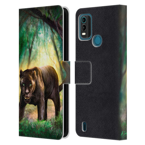 Anthony Christou Fantasy Art Black Panther Leather Book Wallet Case Cover For Nokia G11 Plus