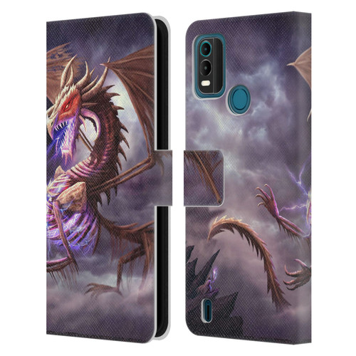 Anthony Christou Fantasy Art Bone Dragon Leather Book Wallet Case Cover For Nokia G11 Plus