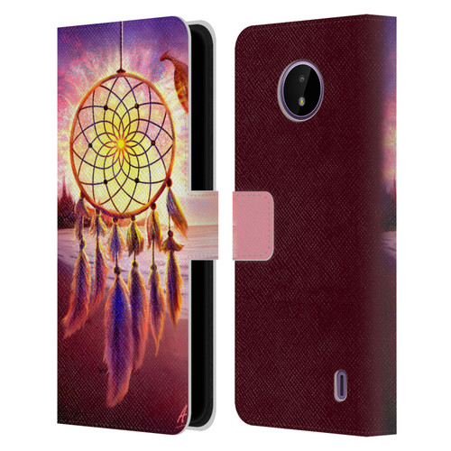 Anthony Christou Fantasy Art Beach Dragon Dream Catcher Leather Book Wallet Case Cover For Nokia C10 / C20