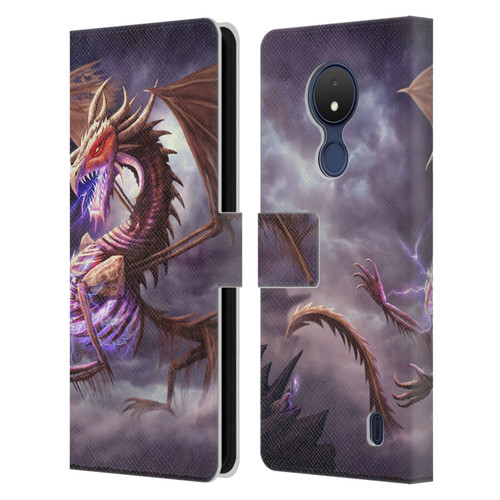 Anthony Christou Fantasy Art Bone Dragon Leather Book Wallet Case Cover For Nokia C21