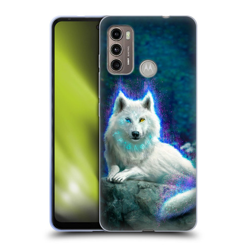 Anthony Christou Fantasy Art White Wolf Soft Gel Case for Motorola Moto G60 / Moto G40 Fusion