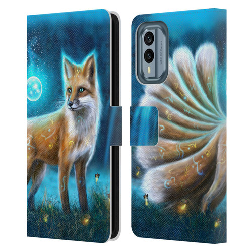 Anthony Christou Fantasy Art Magic Fox In Moonlight Leather Book Wallet Case Cover For Nokia X30