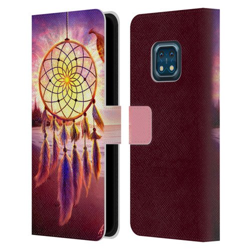 Anthony Christou Fantasy Art Beach Dragon Dream Catcher Leather Book Wallet Case Cover For Nokia XR20
