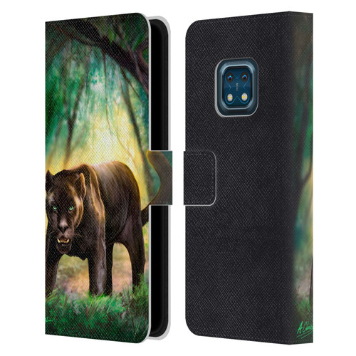 Anthony Christou Fantasy Art Black Panther Leather Book Wallet Case Cover For Nokia XR20