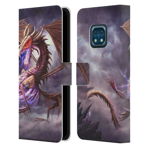 Anthony Christou Fantasy Art Bone Dragon Leather Book Wallet Case Cover For Nokia XR20
