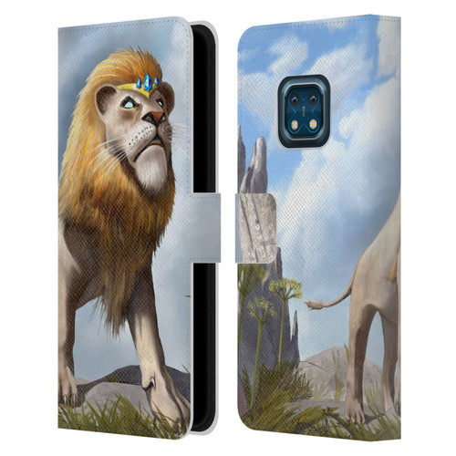 Anthony Christou Fantasy Art King Of Lions Leather Book Wallet Case Cover For Nokia XR20