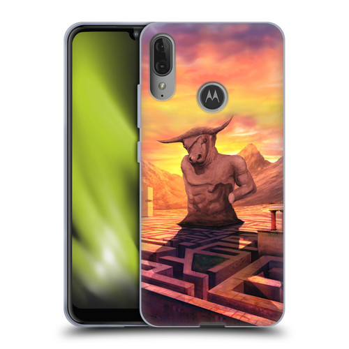 Anthony Christou Fantasy Art Minotaur In Labyrinth Soft Gel Case for Motorola Moto E6 Plus