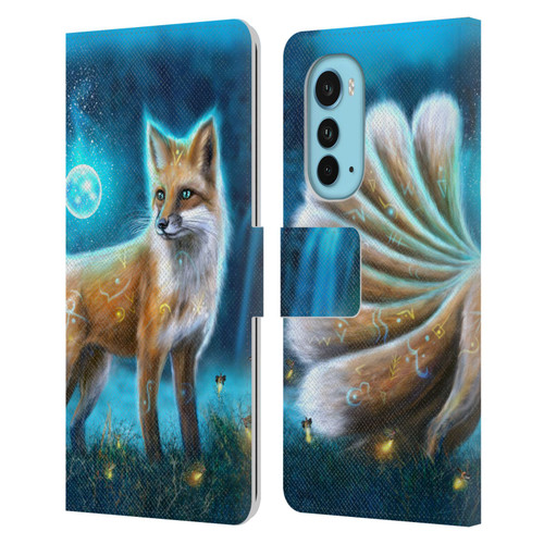 Anthony Christou Fantasy Art Magic Fox In Moonlight Leather Book Wallet Case Cover For Motorola Edge (2022)