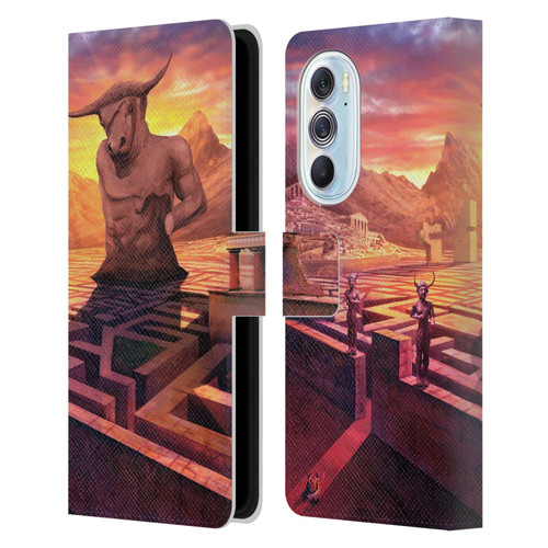 Anthony Christou Fantasy Art Minotaur In Labyrinth Leather Book Wallet Case Cover For Motorola Edge X30