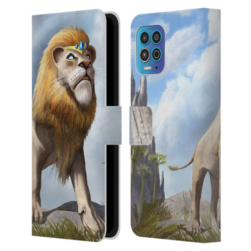 Anthony Christou Fantasy Art King Of Lions Leather Book Wallet Case Cover For Motorola Moto G100