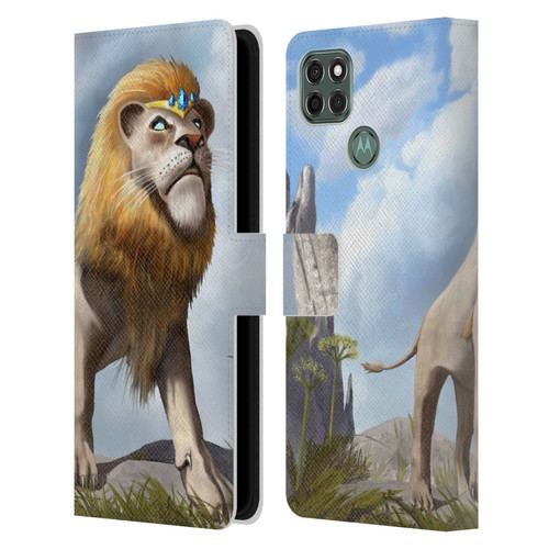 Anthony Christou Fantasy Art King Of Lions Leather Book Wallet Case Cover For Motorola Moto G9 Power