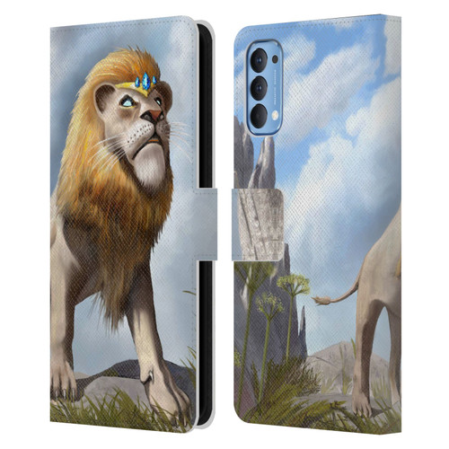 Anthony Christou Fantasy Art King Of Lions Leather Book Wallet Case Cover For OPPO Reno 4 5G