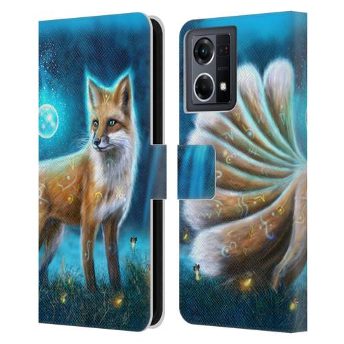 Anthony Christou Fantasy Art Magic Fox In Moonlight Leather Book Wallet Case Cover For OPPO Reno8 4G