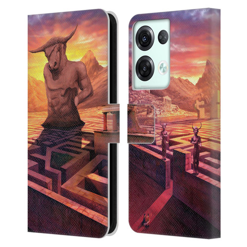 Anthony Christou Fantasy Art Minotaur In Labyrinth Leather Book Wallet Case Cover For OPPO Reno8 Pro