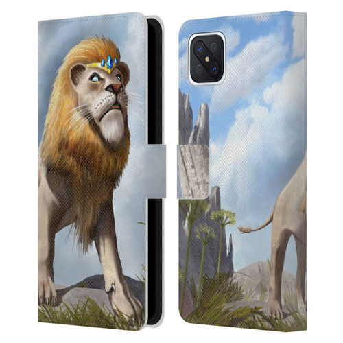 Anthony Christou Fantasy Art King Of Lions Leather Book Wallet Case Cover For OPPO Reno4 Z 5G