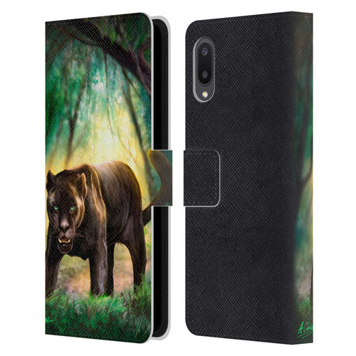 Anthony Christou Fantasy Art Black Panther Leather Book Wallet Case Cover For Samsung Galaxy A02/M02 (2021)
