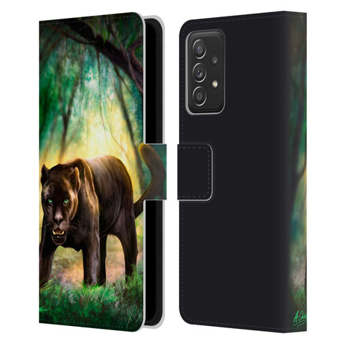 Anthony Christou Fantasy Art Black Panther Leather Book Wallet Case Cover For Samsung Galaxy A52 / A52s / 5G (2021)