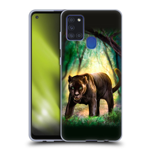 Anthony Christou Fantasy Art Black Panther Soft Gel Case for Samsung Galaxy A21s (2020)