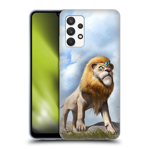 Anthony Christou Fantasy Art King Of Lions Soft Gel Case for Samsung Galaxy A32 (2021)