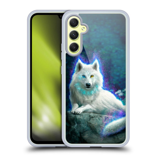 Anthony Christou Fantasy Art White Wolf Soft Gel Case for Samsung Galaxy A34 5G