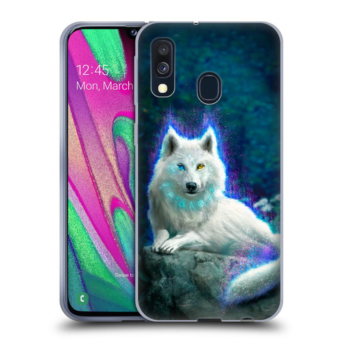 Anthony Christou Fantasy Art White Wolf Soft Gel Case for Samsung Galaxy A40 (2019)