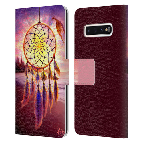 Anthony Christou Fantasy Art Beach Dragon Dream Catcher Leather Book Wallet Case Cover For Samsung Galaxy S10