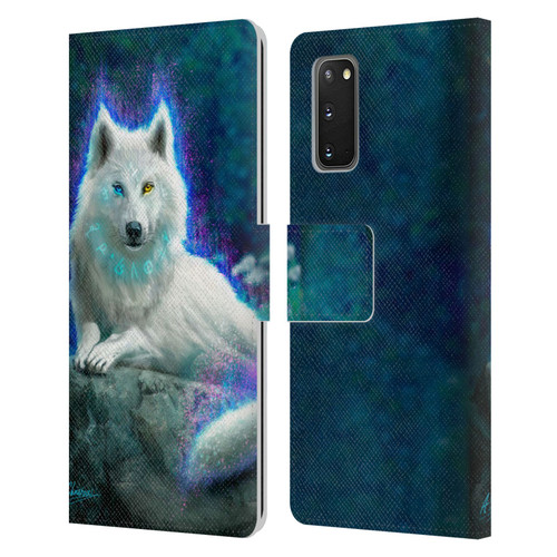 Anthony Christou Fantasy Art White Wolf Leather Book Wallet Case Cover For Samsung Galaxy S20 / S20 5G