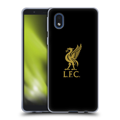 Liverpool Football Club Liver Bird Gold Logo On Black Soft Gel Case for Samsung Galaxy A01 Core (2020)