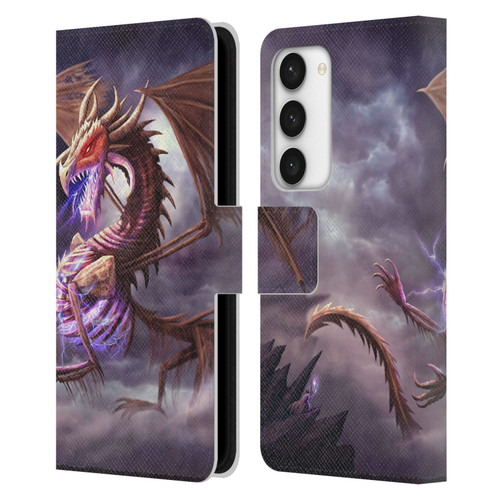 Anthony Christou Fantasy Art Bone Dragon Leather Book Wallet Case Cover For Samsung Galaxy S23 5G