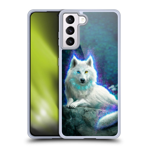 Anthony Christou Fantasy Art White Wolf Soft Gel Case for Samsung Galaxy S21+ 5G