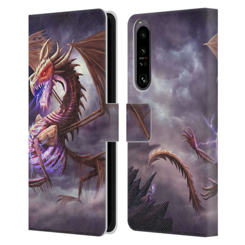 Anthony Christou Fantasy Art Bone Dragon Leather Book Wallet Case Cover For Sony Xperia 1 IV