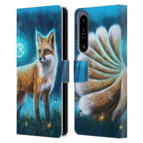 Anthony Christou Fantasy Art Magic Fox In Moonlight Leather Book Wallet Case Cover For Sony Xperia 1 IV