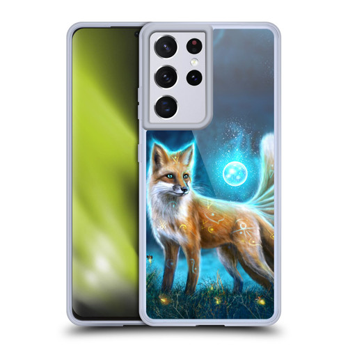 Anthony Christou Fantasy Art Magic Fox In Moonlight Soft Gel Case for Samsung Galaxy S21 Ultra 5G