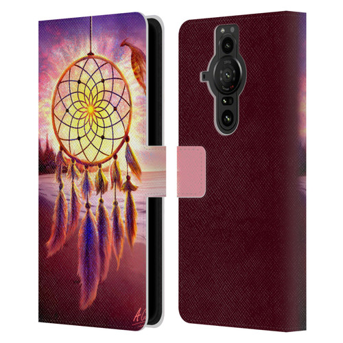 Anthony Christou Fantasy Art Beach Dragon Dream Catcher Leather Book Wallet Case Cover For Sony Xperia Pro-I