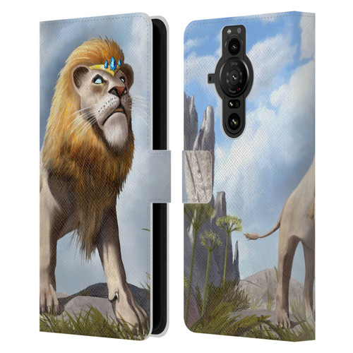 Anthony Christou Fantasy Art King Of Lions Leather Book Wallet Case Cover For Sony Xperia Pro-I