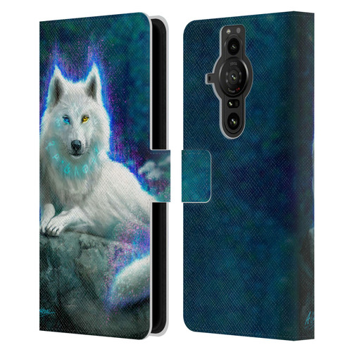 Anthony Christou Fantasy Art White Wolf Leather Book Wallet Case Cover For Sony Xperia Pro-I