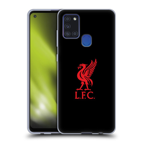 Liverpool Football Club Liver Bird Red Logo On Black Soft Gel Case for Samsung Galaxy A21s (2020)