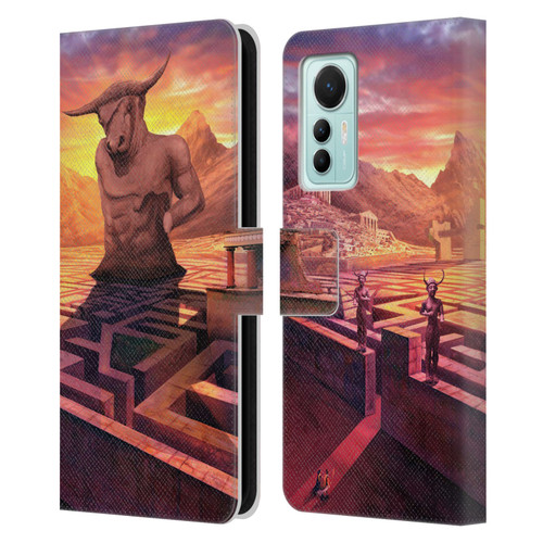 Anthony Christou Fantasy Art Minotaur In Labyrinth Leather Book Wallet Case Cover For Xiaomi 12 Lite