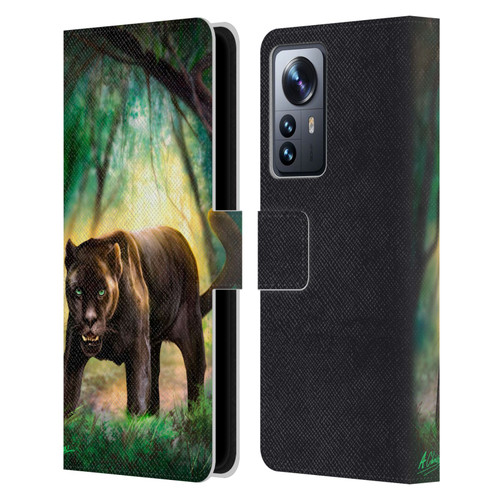 Anthony Christou Fantasy Art Black Panther Leather Book Wallet Case Cover For Xiaomi 12 Pro