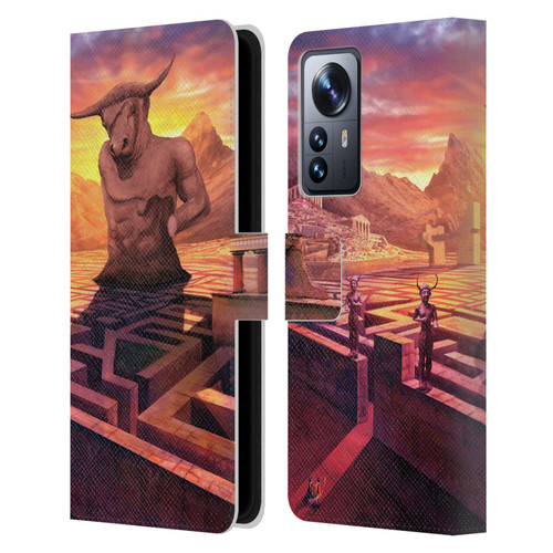 Anthony Christou Fantasy Art Minotaur In Labyrinth Leather Book Wallet Case Cover For Xiaomi 12 Pro