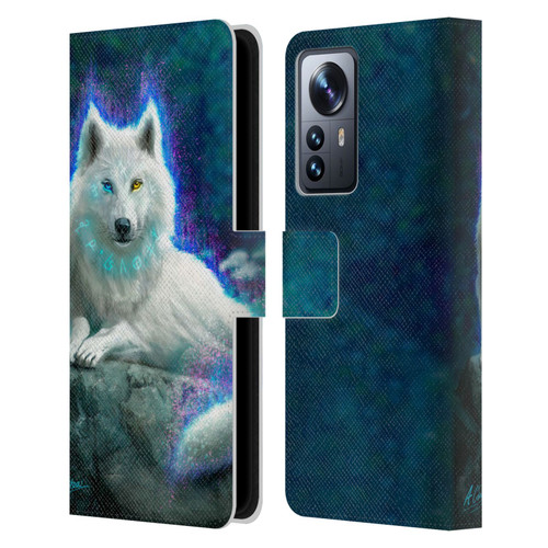 Anthony Christou Fantasy Art White Wolf Leather Book Wallet Case Cover For Xiaomi 12 Pro