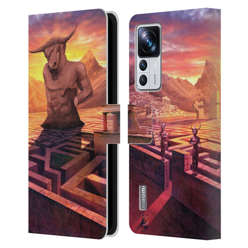 Anthony Christou Fantasy Art Minotaur In Labyrinth Leather Book Wallet Case Cover For Xiaomi 12T Pro