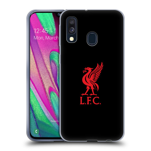 Liverpool Football Club Liver Bird Red Logo On Black Soft Gel Case for Samsung Galaxy A40 (2019)