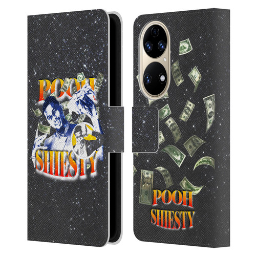 Pooh Shiesty Graphics Art Leather Book Wallet Case Cover For Huawei P50
