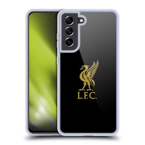 Liverpool Football Club Liver Bird Gold Logo On Black Soft Gel Case for Samsung Galaxy S21 FE 5G