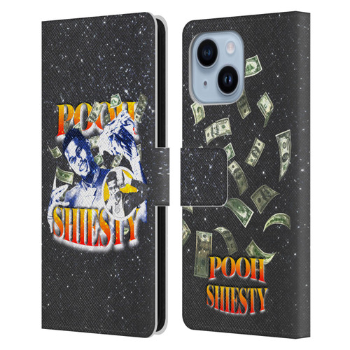 Pooh Shiesty Graphics Art Leather Book Wallet Case Cover For Apple iPhone 14 Plus