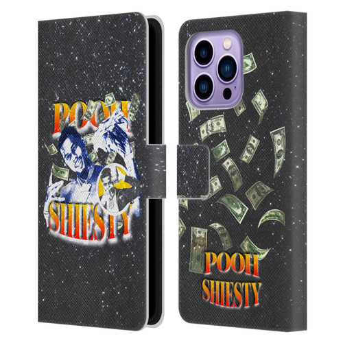 Pooh Shiesty Graphics Art Leather Book Wallet Case Cover For Apple iPhone 14 Pro Max