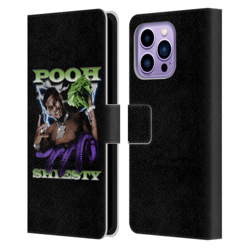 Pooh Shiesty Graphics Photo Leather Book Wallet Case Cover For Apple iPhone 14 Pro Max