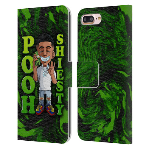Pooh Shiesty Graphics Green Leather Book Wallet Case Cover For Apple iPhone 7 Plus / iPhone 8 Plus